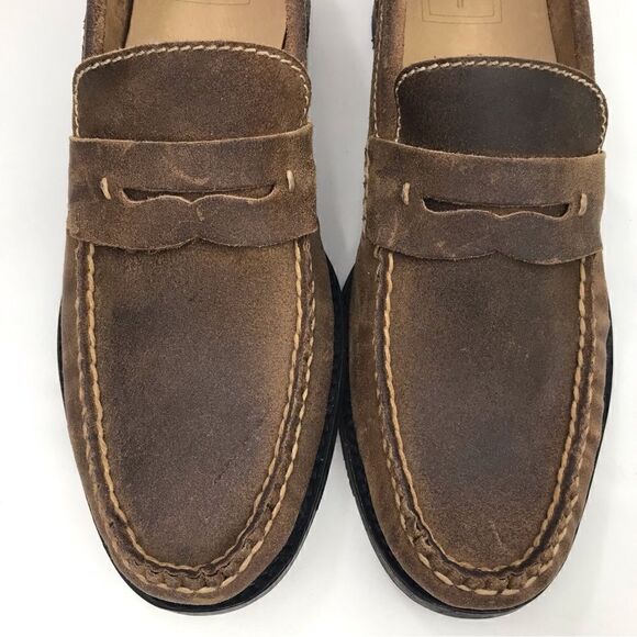 Frye TYLER Brown Leather Classic Penny Loafers in Almond main image 15